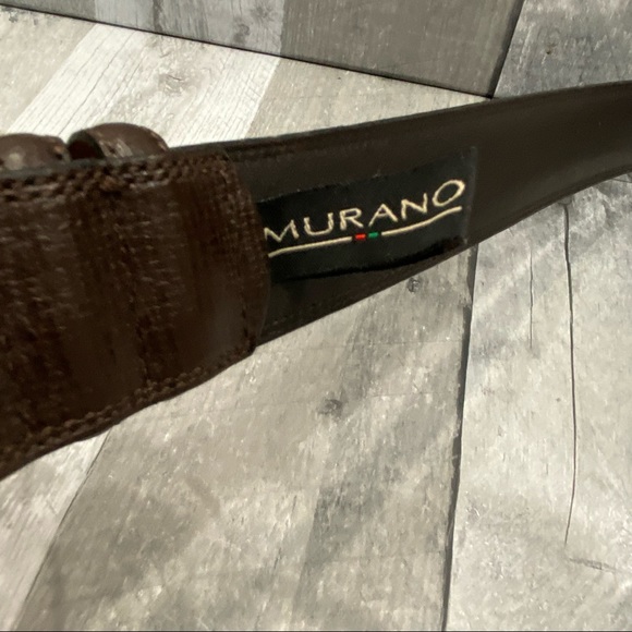 MURANO Men’s Brown Embossed Leather Belt Size 32 - Picture 5 of 7